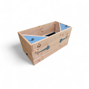 Jardinière 100x50xh42cm fond baché & trop plein & 2 Composteurs
